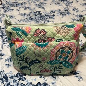 Vera Bradley Green and Pink Floral Crossbody Bag